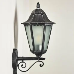 Luminaires Rustiques-hofstein Applique murale d'extérieur Lignac Noir, Argenté, 1 lumière