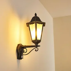 Luminaires Rustiques-hofstein Applique murale d'extérieur Lignac Noir, Argenté, 1 lumière