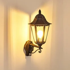 Luminaires Rustiques-hofstein Applique murale d'extérieur Lignac Noir, Argenté, 1 lumière