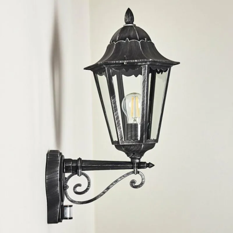 Luminaires Rustiques-hofstein Applique murale d'extérieur Lignac Noir, Argenté, 1 lumière