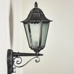 Luminaires Rustiques-hofstein Applique murale d'extérieur Lignac Noir, Argenté, 1 lumière