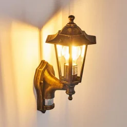 Luminaires Rustiques-hofstein Applique murale d'extérieur Loria Brun doré, 1 lumière