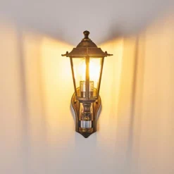 Luminaires Rustiques-hofstein Applique murale d'extérieur Loria Brun doré, 1 lumière