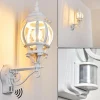 Luminaires Rustiques-hofstein Applique murale d'extérieur Lentua Blanc, 1 lumière, Détecteur de mouvement