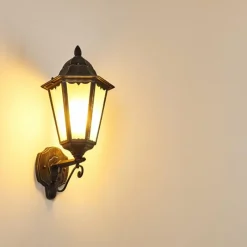 Luminaires Rustiques-hofstein Applique murale d'extérieur Lignac Noir, Argenté, 1 lumière