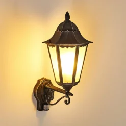 Luminaires Rustiques-hofstein Applique murale d'extérieur Lignac Noir, Argenté, 1 lumière