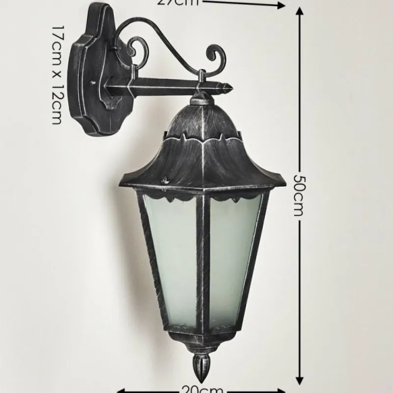 Luminaires Rustiques-hofstein Applique murale d'extérieur Lignac Noir, Argenté, 1 lumière