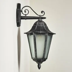 Luminaires Rustiques-hofstein Applique murale d'extérieur Lignac Noir, Argenté, 1 lumière