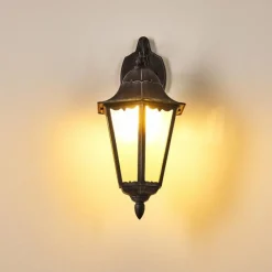 Luminaires Rustiques-hofstein Applique murale d'extérieur Lignac Noir, Argenté, 1 lumière