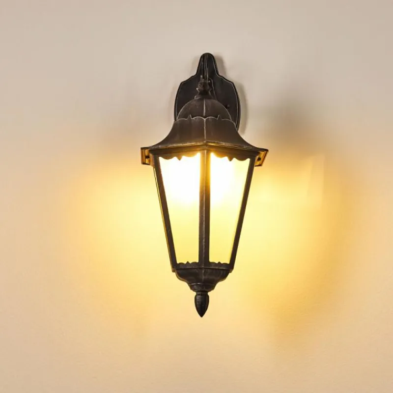 Luminaires Rustiques-hofstein Applique murale d'extérieur Lignac Noir, Argenté, 1 lumière