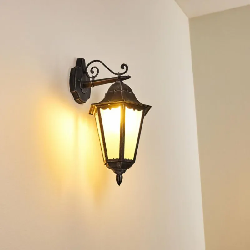 Luminaires Rustiques-hofstein Applique murale d'extérieur Lignac Noir, Argenté, 1 lumière