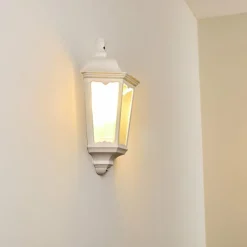 Lampes Vintages & Rétros-hofstein Applique murale d'extérieur Gilze Blanc, 1 lumière