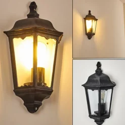 Lampes Vintages & Rétros-hofstein Applique murale d'extérieur Gilze Noir, 1 lumière