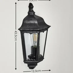 Lampes Vintages & Rétros-hofstein Applique murale d'extérieur Gilze Noir, 1 lumière