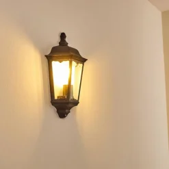 Lampes Vintages & Rétros-hofstein Applique murale d'extérieur Gilze Noir, 1 lumière