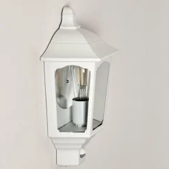 Lampes Vintages & Rétros-hofstein Applique murale d'extérieur Brissago Blanc, 1 lumière, Détecteur de mouvement