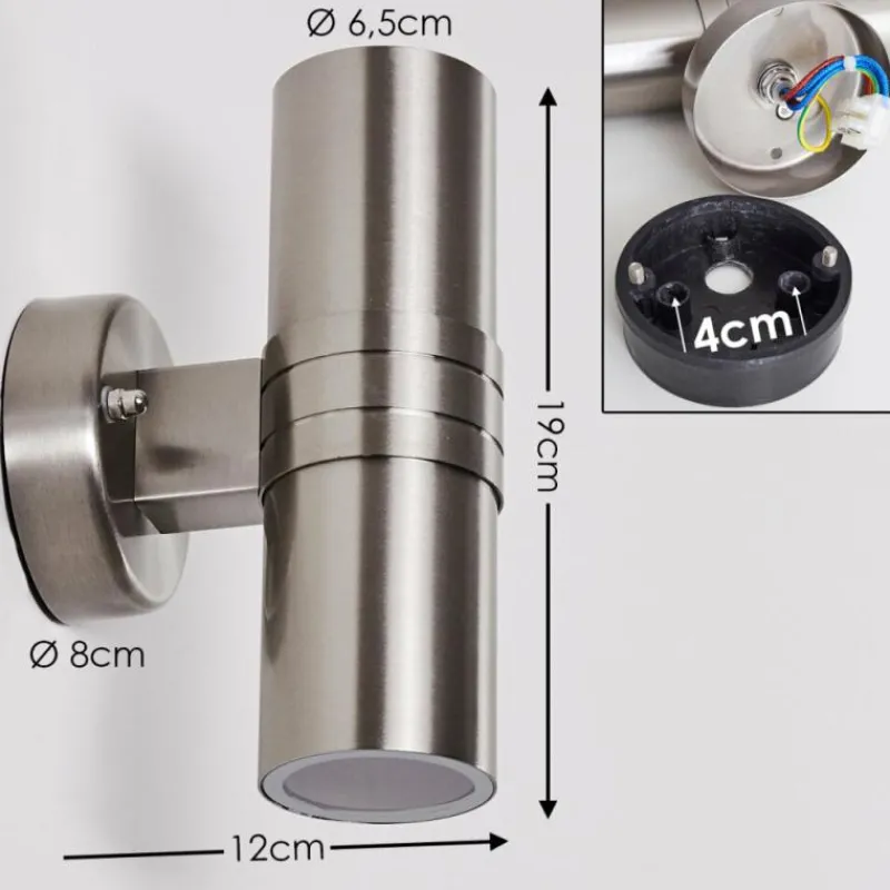 hofstein Applique murale d'extérieur Satava LED Chrome, 1 lumière