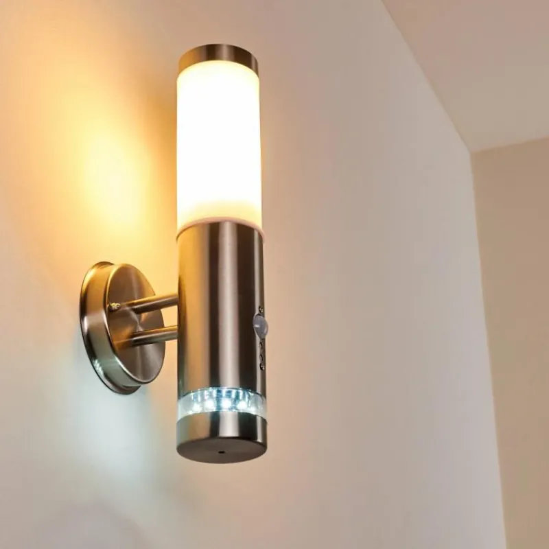 hofstein Applique murale d'extérieur Walise Acier inoxydable, 1 lumière, Détecteur de mouvement