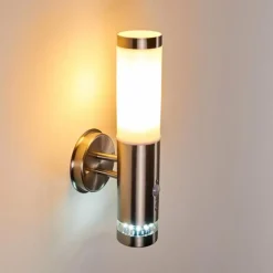 hofstein Applique murale d'extérieur Walise Acier inoxydable, 1 lumière, Détecteur de mouvement