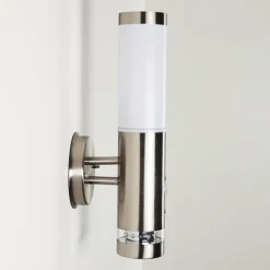 hofstein Applique murale d'extérieur Walise Acier inoxydable, 1 lumière, Détecteur de mouvement