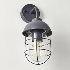 Lampes Vintages & Rétros-hofstein Applique murale d'extérieur Toftlund Gris, 1 lumière