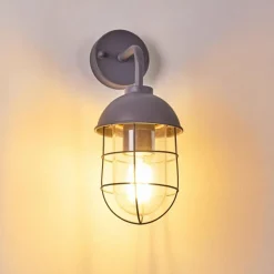 Lampes Vintages & Rétros-hofstein Applique murale d'extérieur Toftlund Gris, 1 lumière