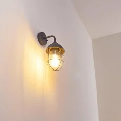 Lampes Vintages & Rétros-hofstein Applique murale d'extérieur Toftlund Gris, 1 lumière