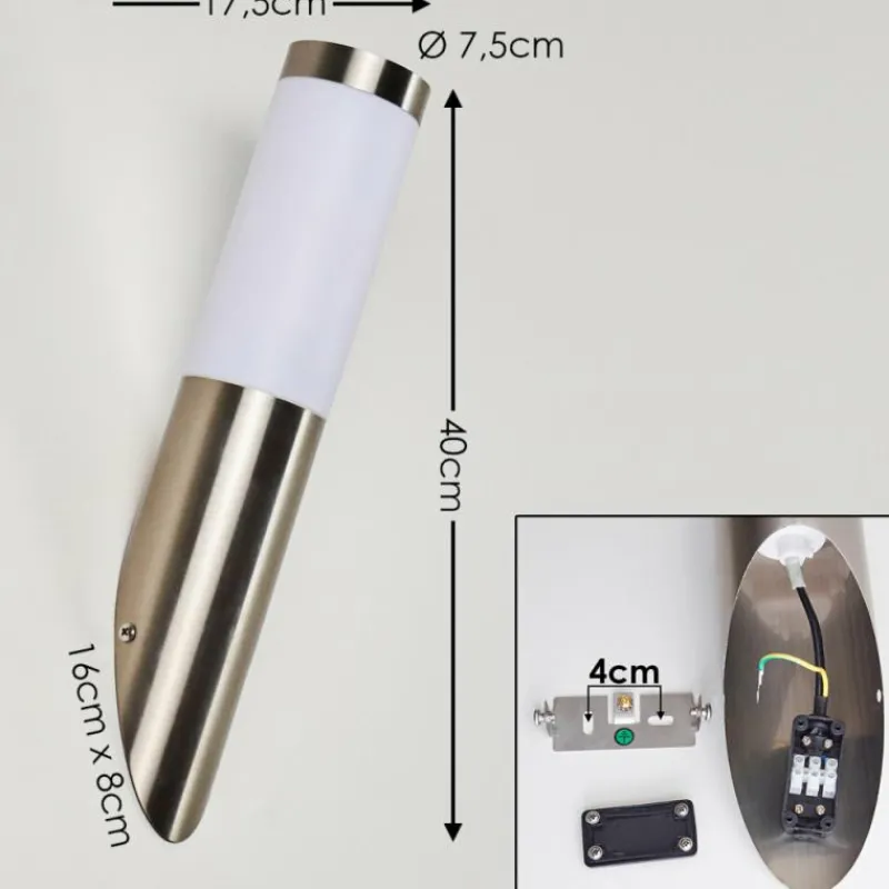 hofstein Applique murale d'extérieur Norburg Acier inoxydable, 1 lumière