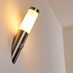 hofstein Applique murale d'extérieur Norburg Acier inoxydable, 1 lumière, Détecteur de mouvement