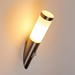 hofstein Applique murale d'extérieur Norburg Acier inoxydable, 1 lumière, Détecteur de mouvement