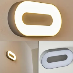 hofstein Applique murale d'extérieur Felsted LED Argenté, 1 lumière