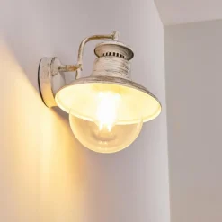 Luminaires Rustiques-hofstein Applique murale d'extérieur Fox Blanc, 1 lumière