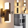 hofstein Applique murale d'extérieur Baulund LED Anthracite, 1 lumière, Détecteur de mouvement