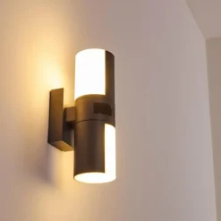 hofstein Applique murale d'extérieur Baulund LED Anthracite, 1 lumière, Détecteur de mouvement