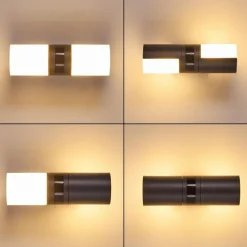 hofstein Applique murale d'extérieur Baulund LED Anthracite, 1 lumière, Détecteur de mouvement