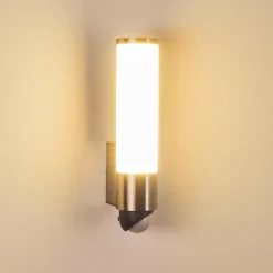 hofstein Applique murale d'extérieur Vasön LED Acier inoxydable, 1 lumière, Détecteur de mouvement