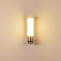 hofstein Applique murale d'extérieur Vasön LED Acier inoxydable, 1 lumière, Détecteur de mouvement