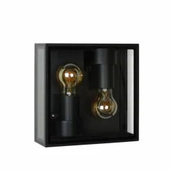 Luminaires Rustiques-Luminaires Lucide Applique murale d'extérieur Lucide DUKAN Noir, 2 lumières