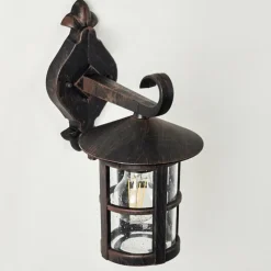 Luminaires Rustiques-hofstein Applique murale d'extérieur Strat Rouille, Noir, 1 lumière