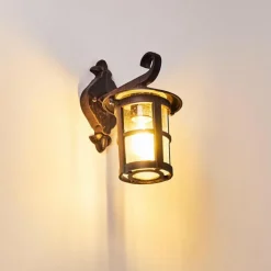 Luminaires Rustiques-hofstein Applique murale d'extérieur Strat Rouille, Noir, 1 lumière