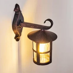 Luminaires Rustiques-hofstein Applique murale d'extérieur Strat Rouille, Noir, 1 lumière