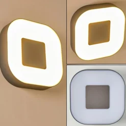 hofstein Applique murale d'extérieur Feldsted LED Argenté, 1 lumière, Changeur de couleurs