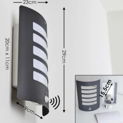 hofstein Applique murale d'extérieur Alslev Anthracite, 1 lumière, Détecteur de mouvement