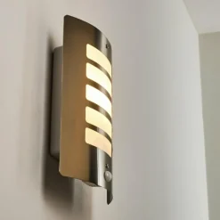 hofstein Applique murale d'extérieur Alslev Acier inoxydable, 1 lumière, Détecteur de mouvement