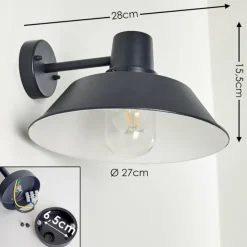 hofstein Applique murale d'extérieur Maloja Noir, 1 lumière