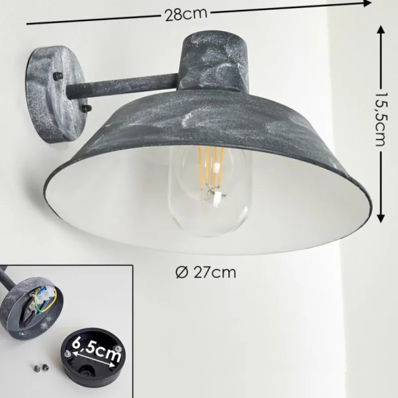 hofstein Applique murale d'extérieur Maloja Gris, Blanc, 1 lumière