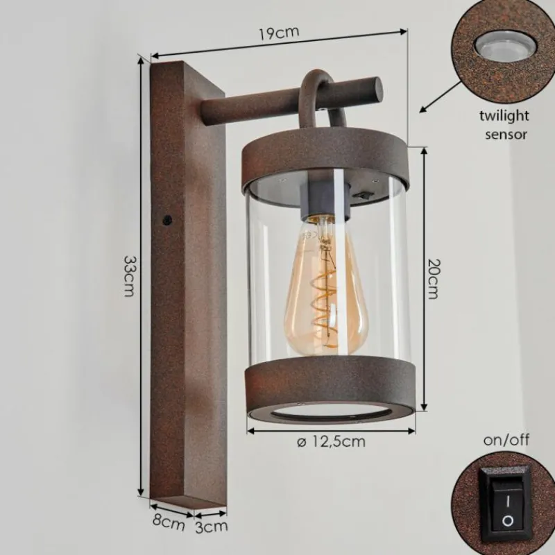 hofstein Applique murale d'extérieur Fulham Rouille, 1 lumière