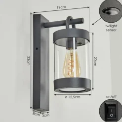 hofstein Applique murale d'extérieur Fulham Anthracite, 1 lumière