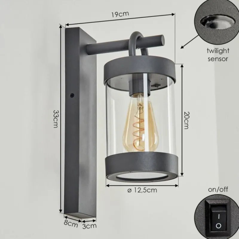 hofstein Applique murale d'extérieur Fulham Anthracite, 1 lumière