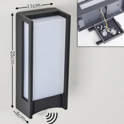 hofstein Applique murale d'extérieur Skove LED Anthracite, 1 lumière, Détecteur de mouvement